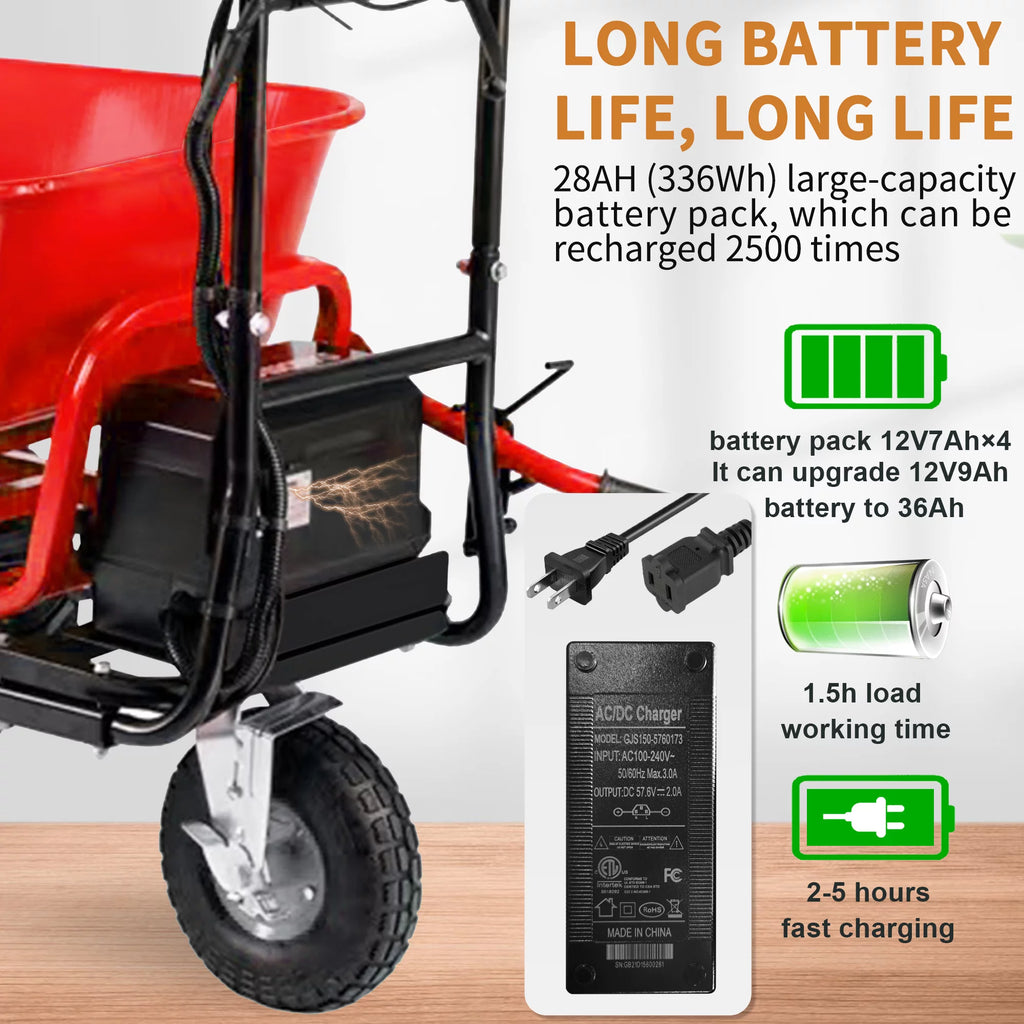 Electric Powered Utility Cart 48V28Ah 500W 500lbs Capacity O952