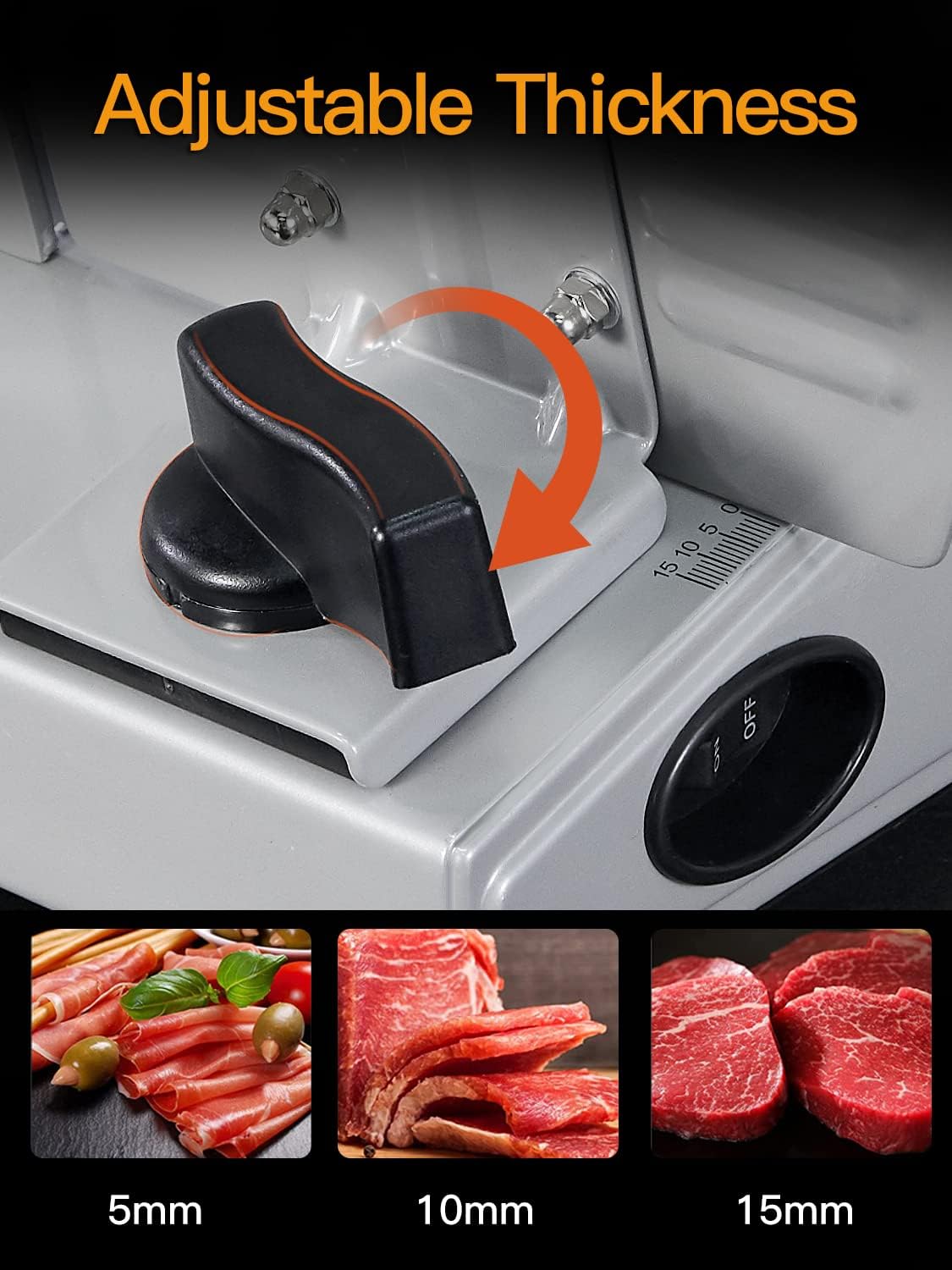 200W Electric Food Slicer with 7.5" Stainless Steel Blades A607040