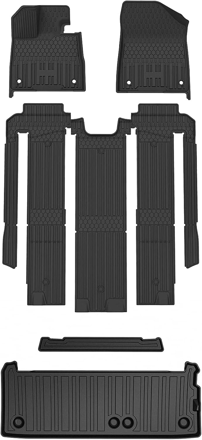 Black 8 Seat TPE All Weather Floor Mats & Cargo Liner W506609