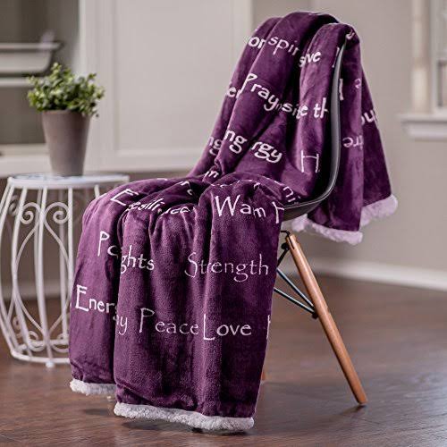 King Bed Violet Purple Sherpa Microfiber Blanket G715562