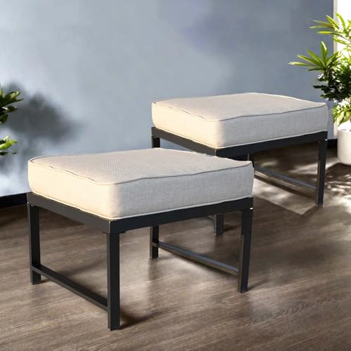 Set of 2 Grey Metal Garden Bench H9301