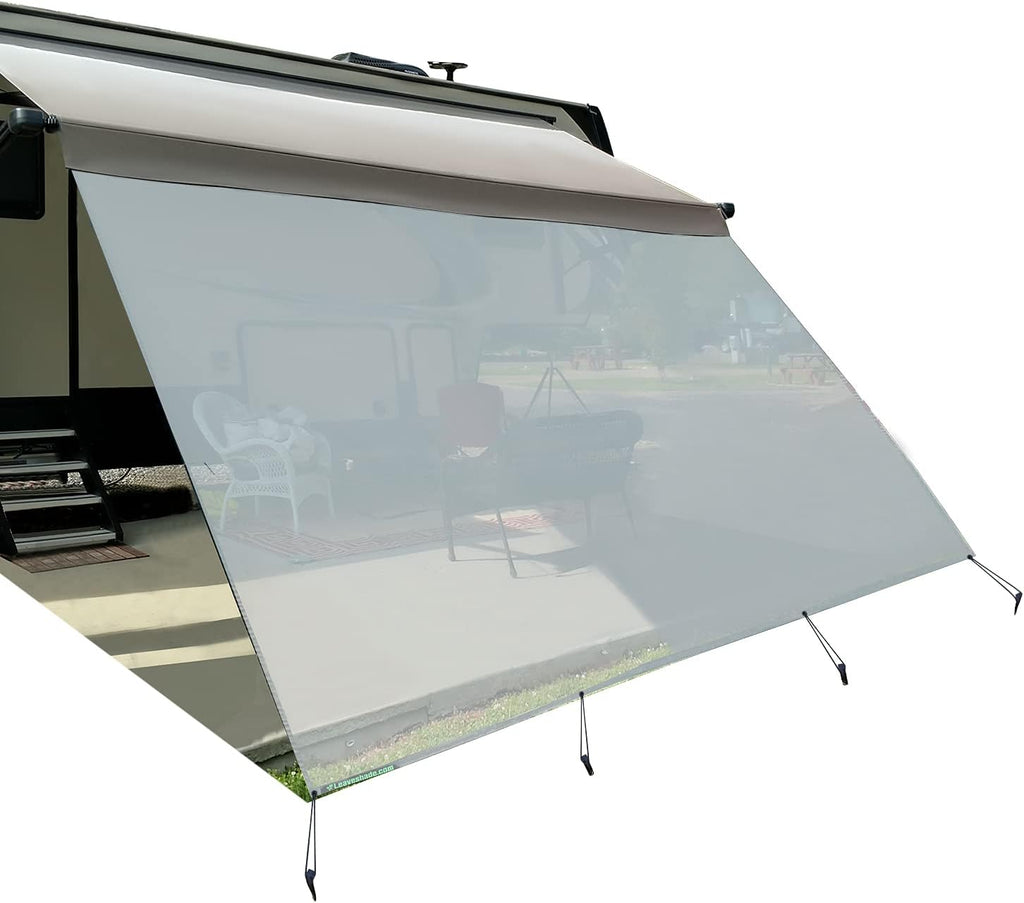 RV Awning Sunshade Screen 10' X 12' 3'' Black Mesh Sun Shade N62874