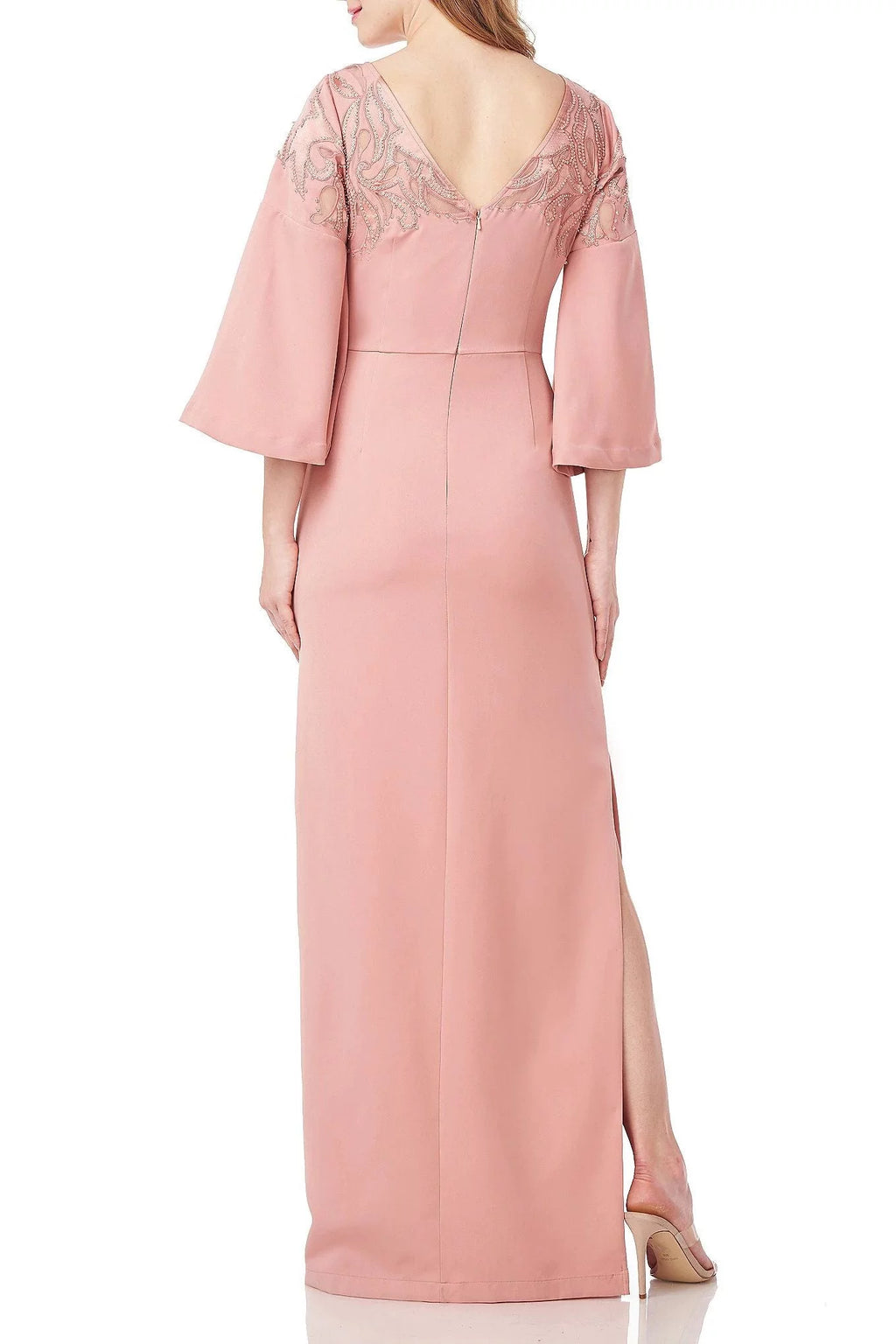 Pink Cutout Column Gown O8512
