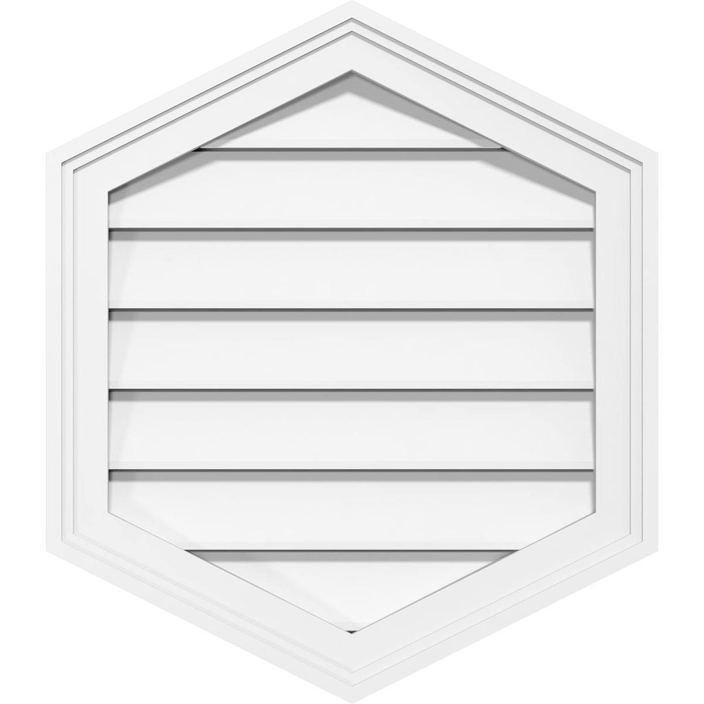 14x22W x 30x22H Vertical Peaked Surface Mount PVC Gable Vent L1779