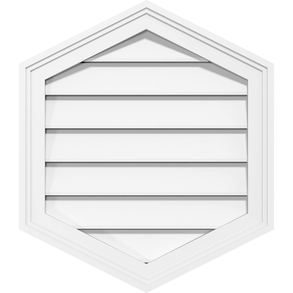 14x22W x 30x22H Vertical Peaked Surface Mount PVC Gable Vent L1779