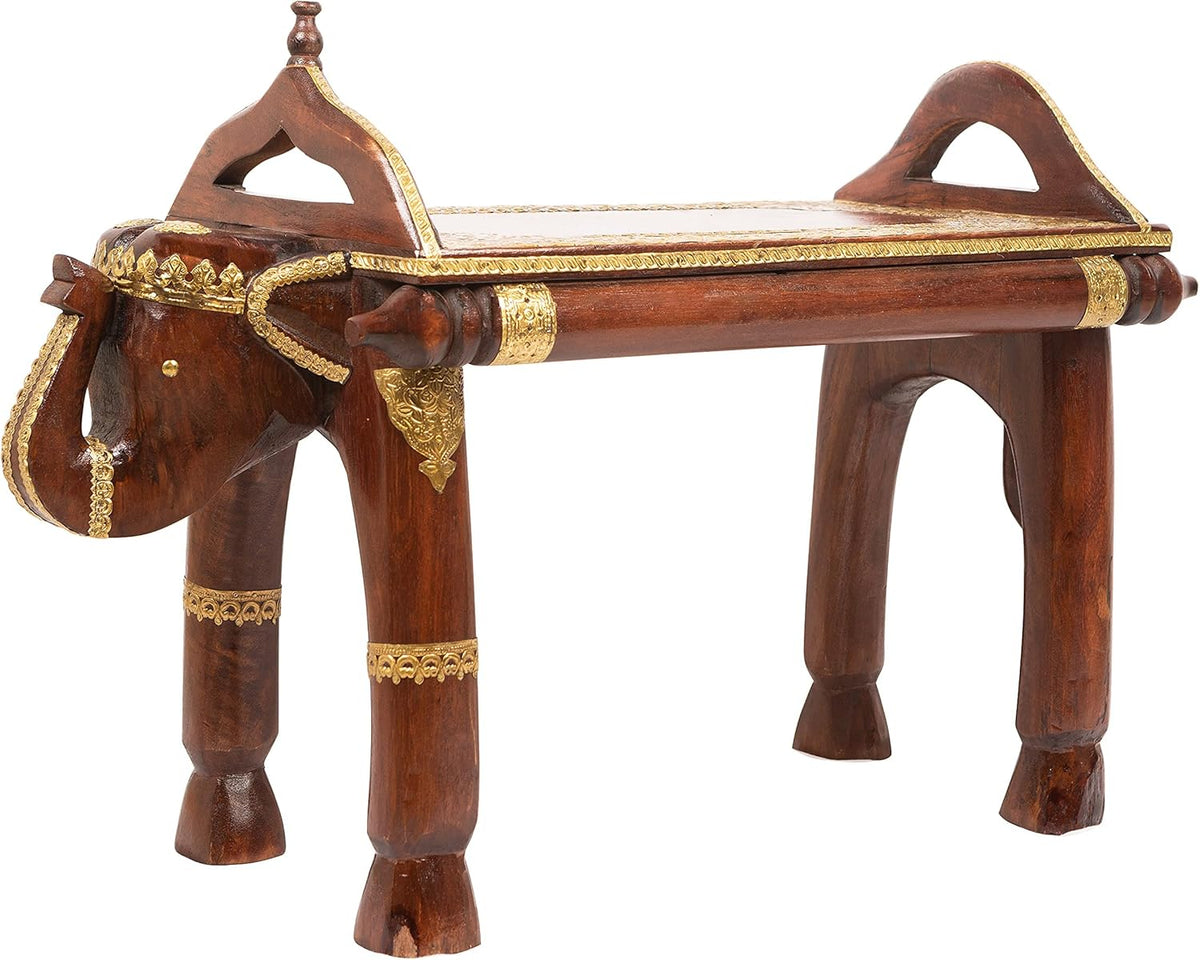 Hand Carved Wooden Coffee Table with Drawer P1556