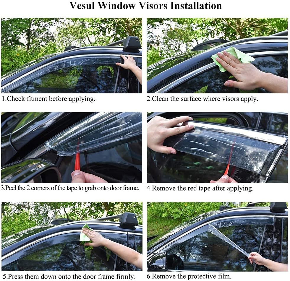 Polycarbonate Rain Guards with 304 Stainless Steel Trim Pack of 2 Z491542