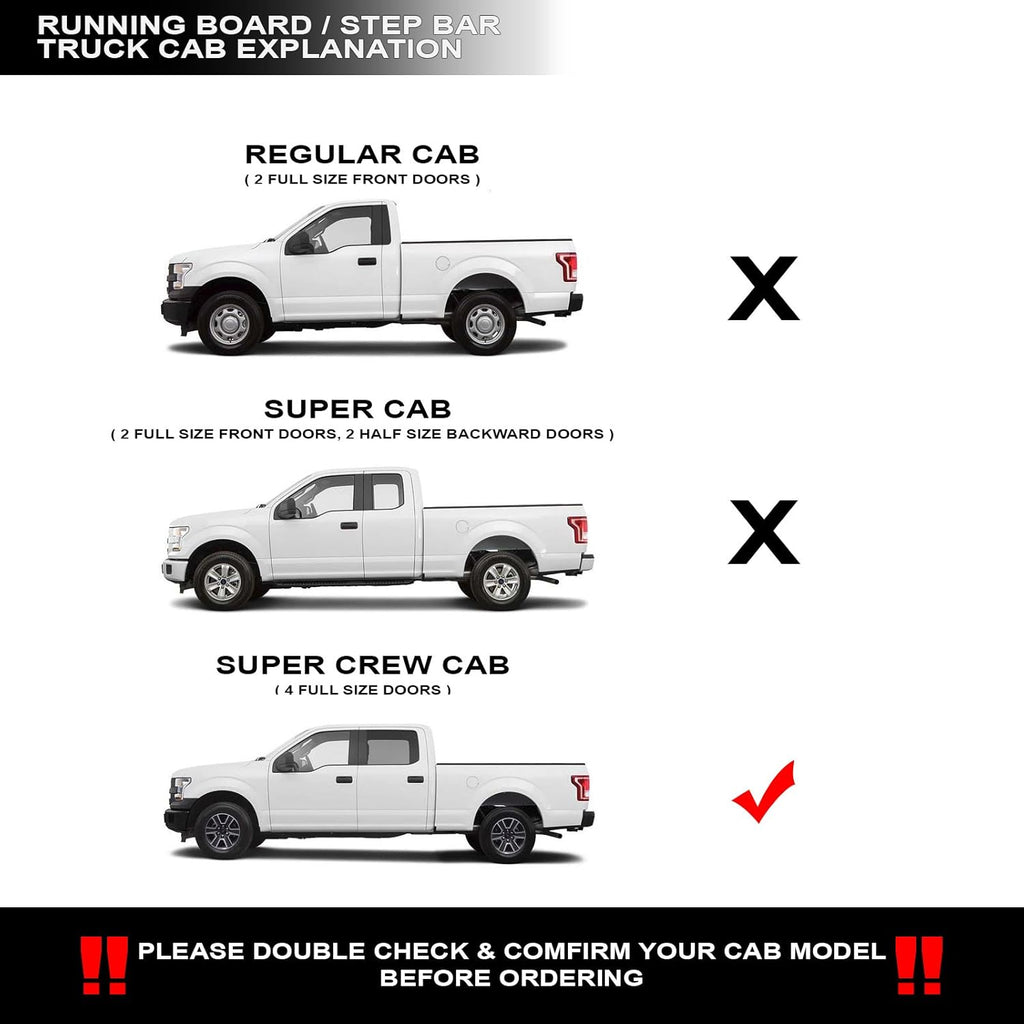 Aluminum Running Boards Matte Black Q165