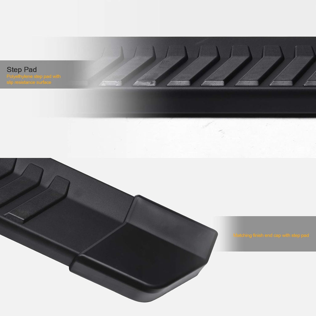 Aluminum Running Boards Matte Black Q165