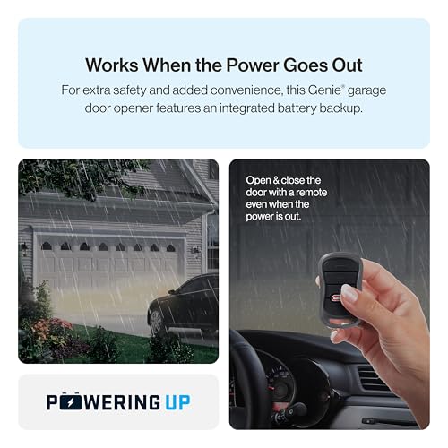 Garage Door Opener with Battery Backup, Black C31071