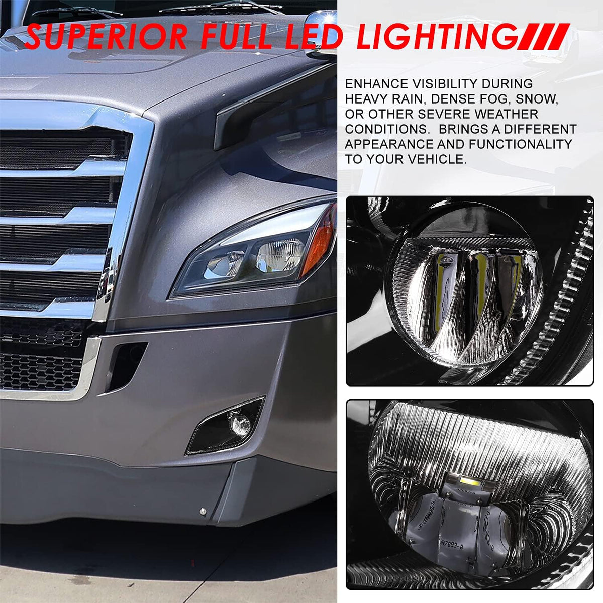 High Power LED Fog Light Lamps Black Housing M980940