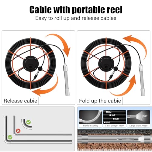 22mm 1000TVL HD Sewer Camera with 4.3" IPS Screen and 32GB Card D383185