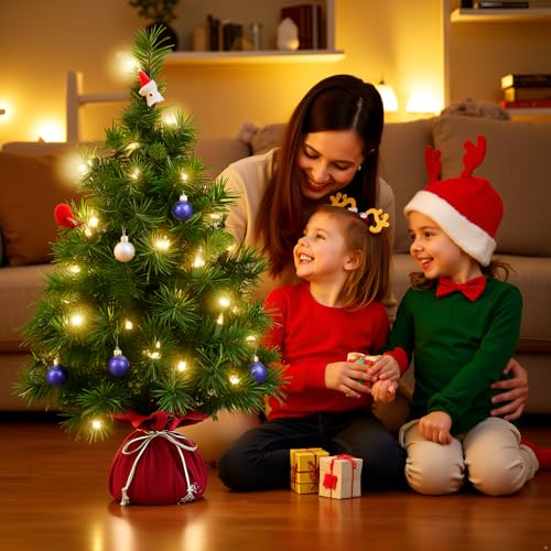 Mini Artificial Christmas Tree 22 Inch with 35 Warm White Lights M815546