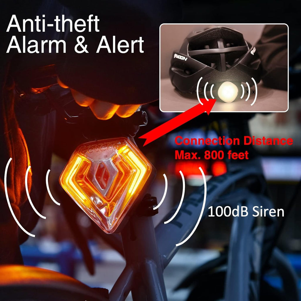 Smart Bike Tail Light with Theft Alarm and Turn Signals, IPX6 Waterproof, Pack of 2 L7590