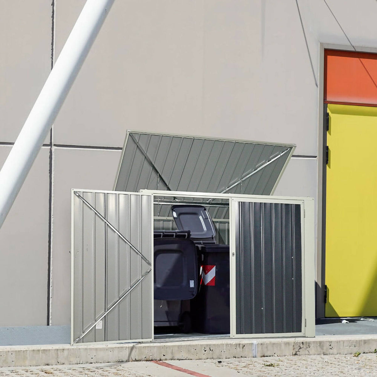Grey Horizontal Storage Shed 68 Cubic Feet H317