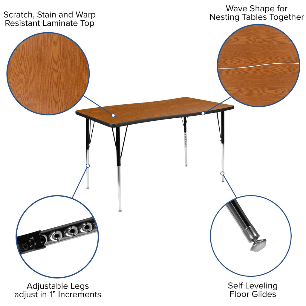 3 Piece Oak Laminate Activity Table Set F222314