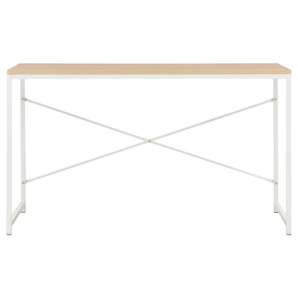 White and Oak Engineered Wood Computer Desk G77880