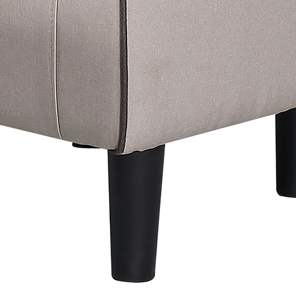 Beige Accent Chair with Ottoman R89097