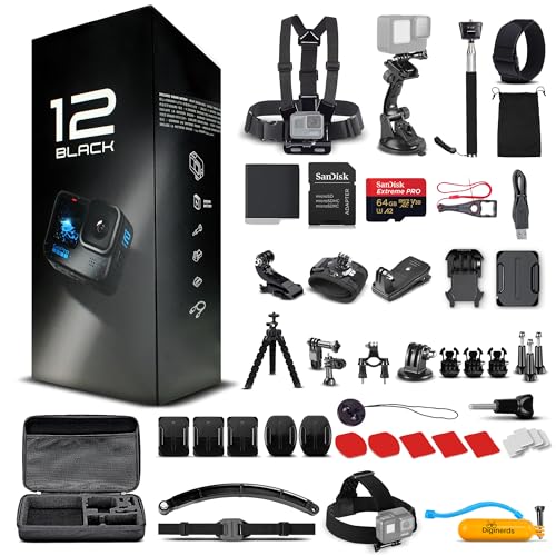 Waterproof Action Camera with 5.3K HDR Video, 27MP Photos, 64GB Card & 50 Piece Accessory Kit Z6738