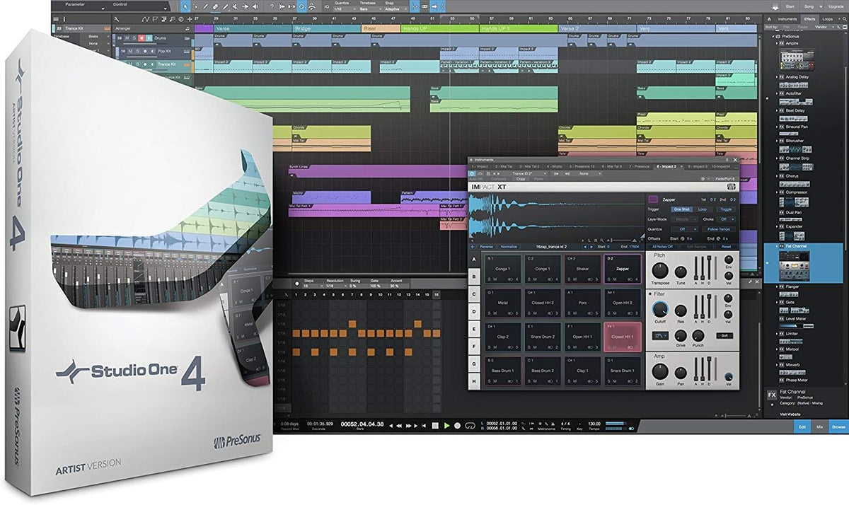 Audio Interface with Studio Monitors and Instrument Cable C323327