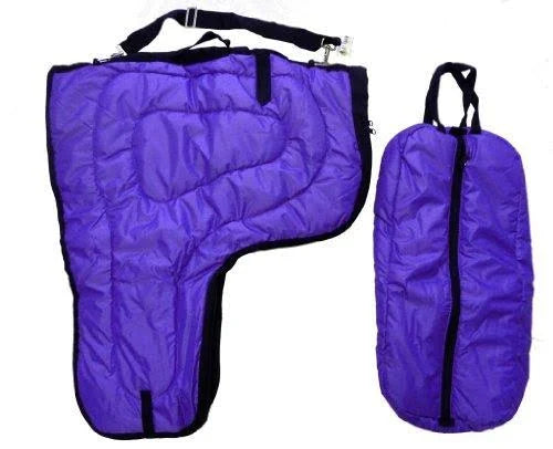 Large 420D Padded Navy Blue Western Saddle Carrier Case E687