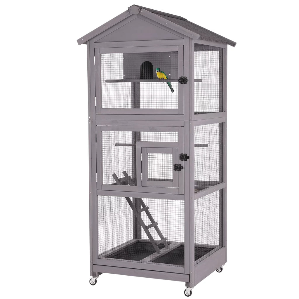 71'' Wooden Birdcage with Stand S48172