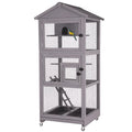 71'' Wooden Birdcage with Stand S48172