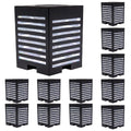 12 Pack Solar Powered LED Post Cap Light Black Z553