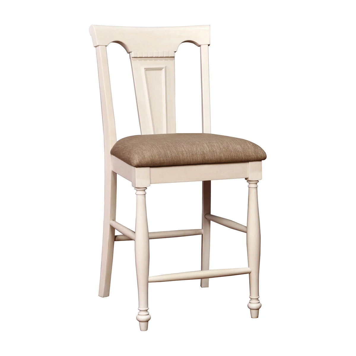 Upholstered Fabric Counter Height Dining Chairs Set of 2 White U937