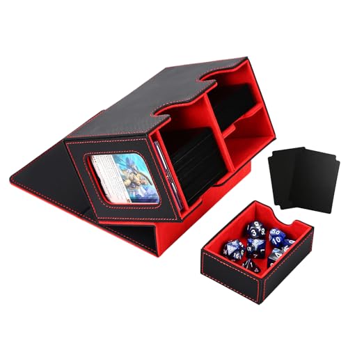Black Green Trading Card Deck Box with Dice Tray and 2 Dividers X603982