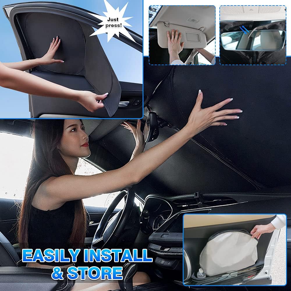 Custom Fit Sun Shade Windshield Sunshade Front Window Shades Rear Windows Cover Full Set 6PCS Pack of 2 R529