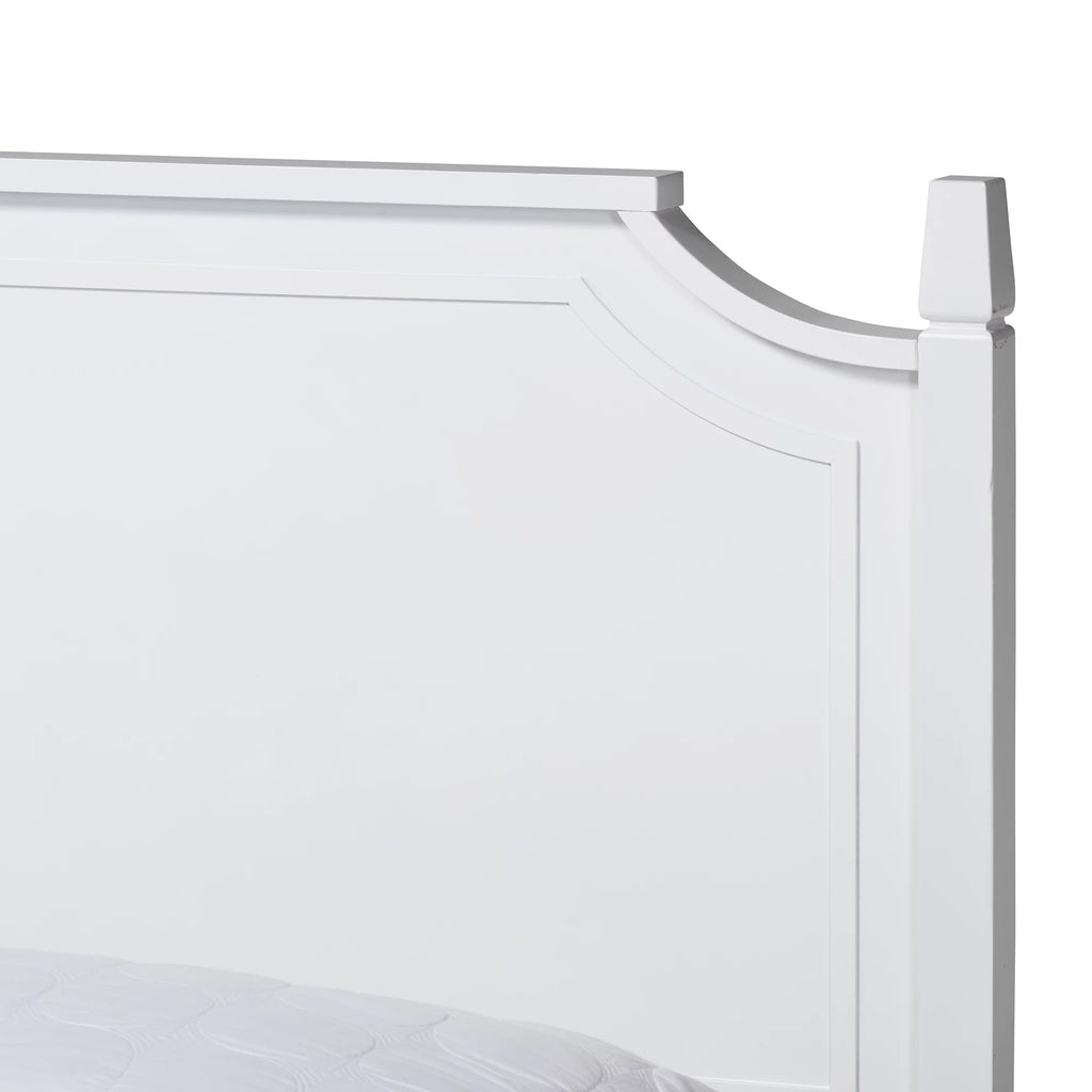 White Wood Queen Size Platform Bed W6971