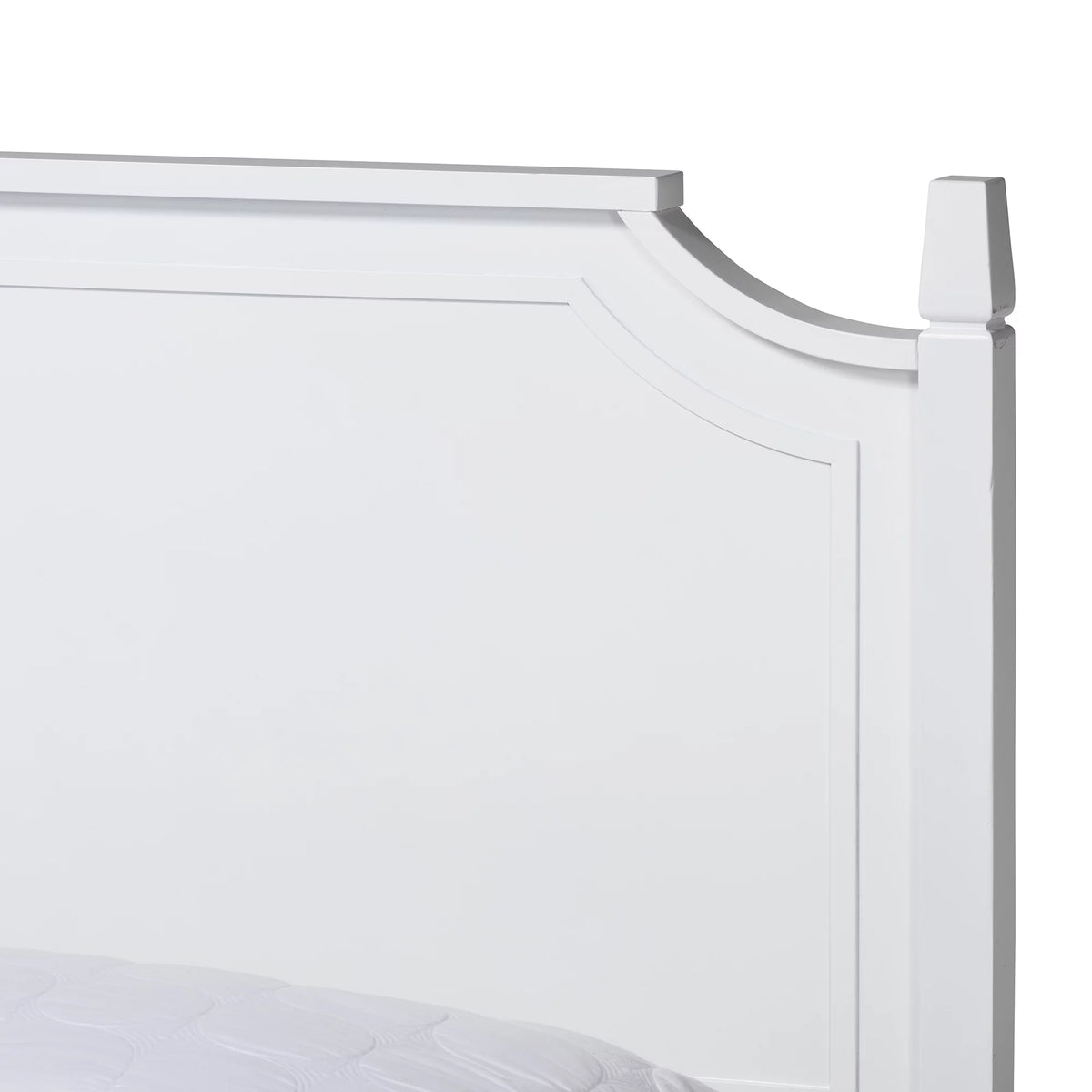 White Wood Queen Size Platform Bed W6971