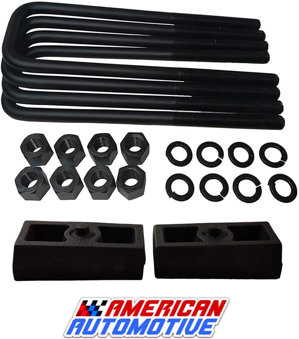 1.5 Rear Suspension Lift Cast Iron Blocks with 12.5 Square Leaf Spring Axle U Bolts K454228