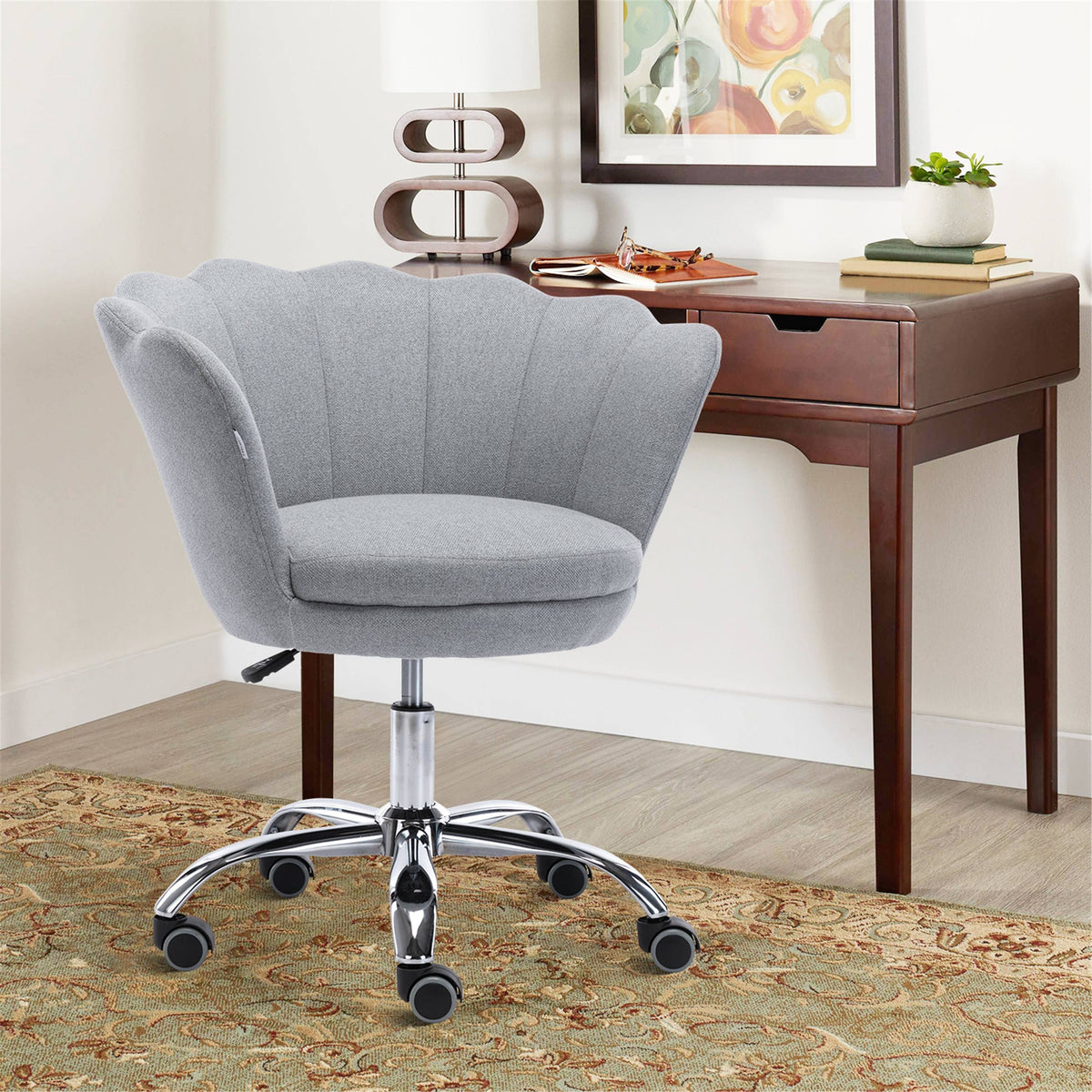 Light Grey Swivel Shell Chair Y254243