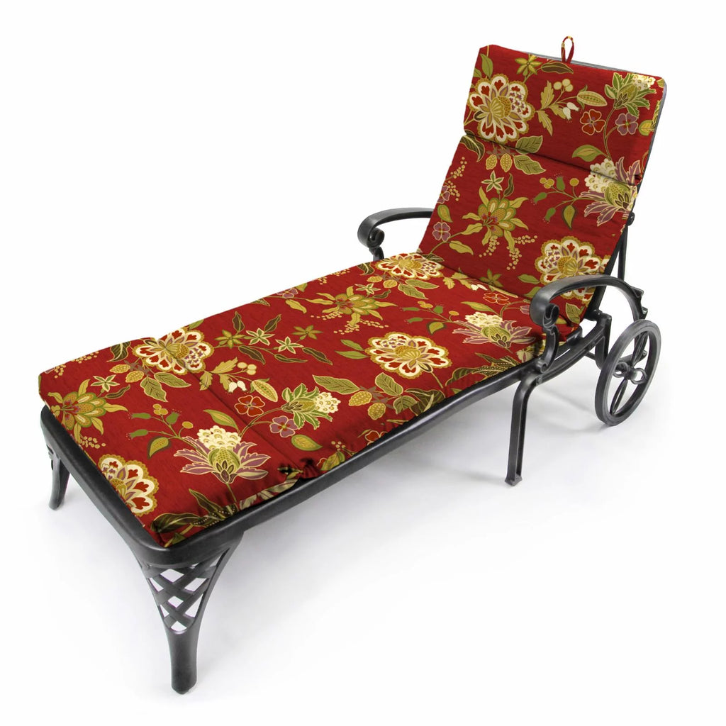 72 x 22 in. Rectangular Outdoor Chaise Lounge Cushion with Ties Y171806