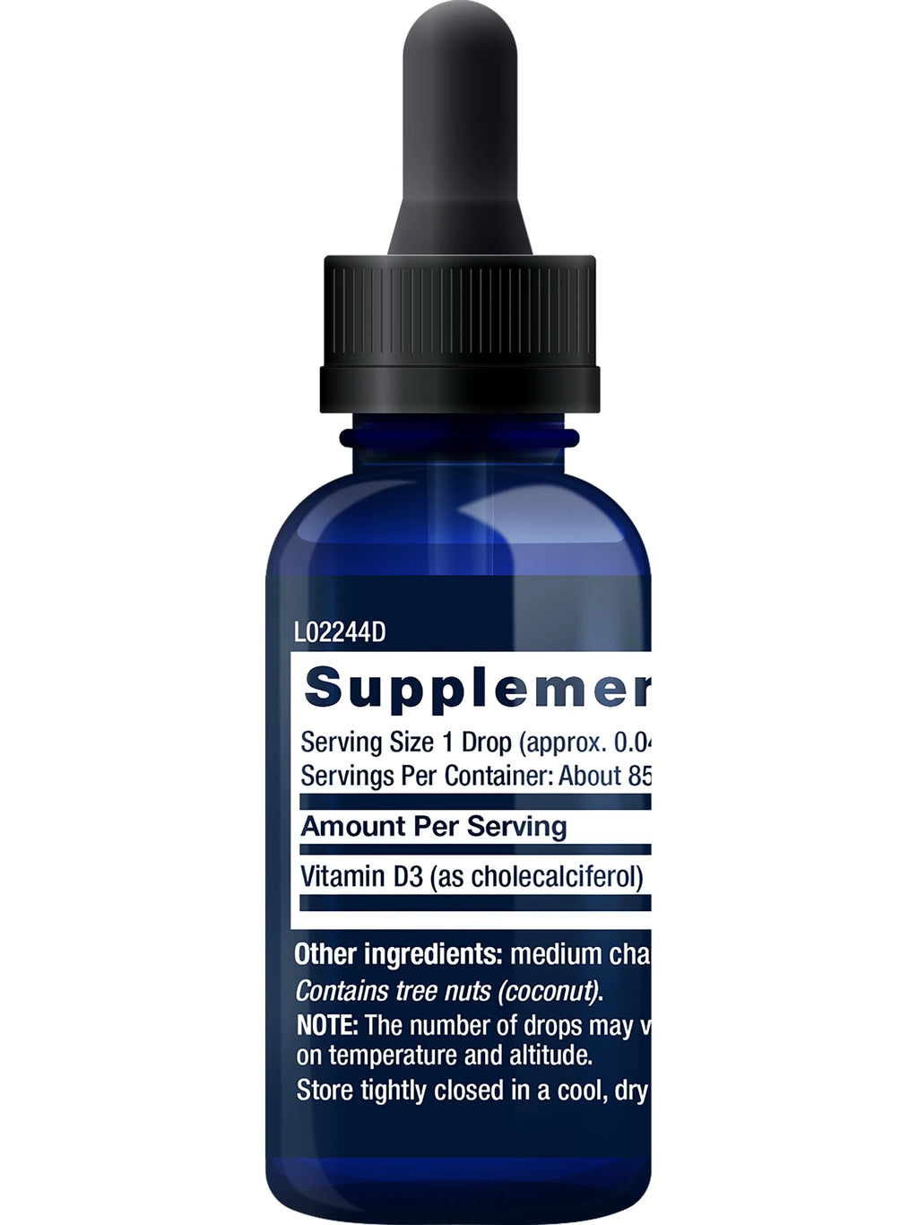 Liquid Vitamin D3 50 mcg Gluten-Free Non-GMO 1 fl. Oz. F100