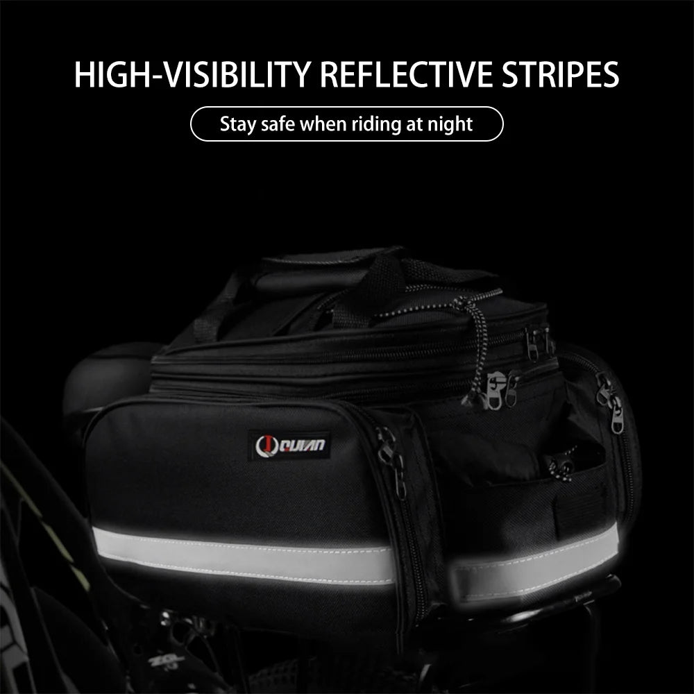 Rear Seat Bag Expandable MTB Bike Rack Bag with Rain Cover T247