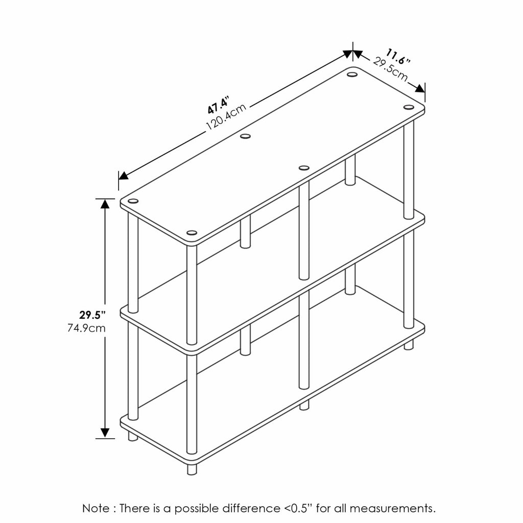 3-Tier Double Size Storage Display Rack in Black/Gray E937