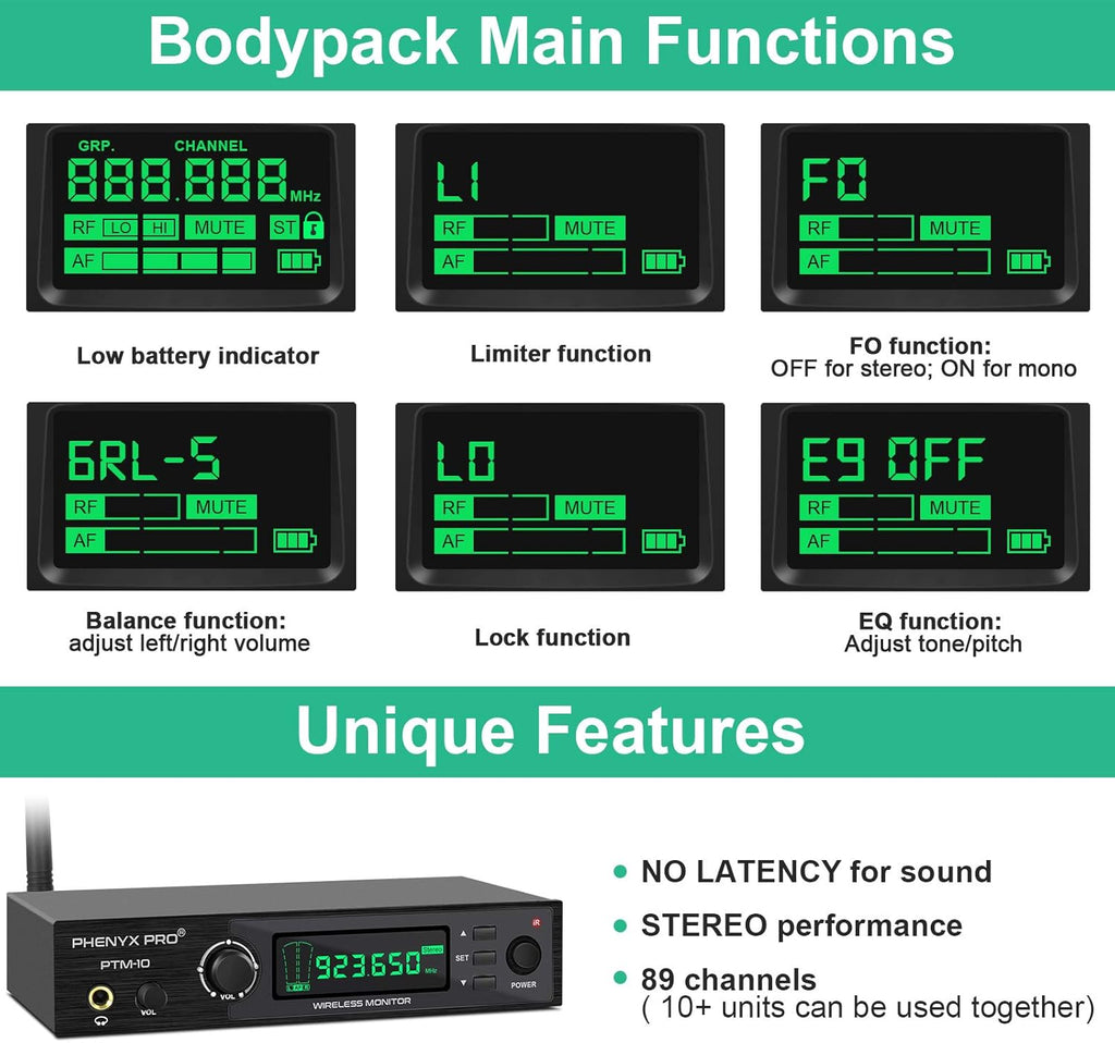 UHF Stereo Wireless In Ear Monitor System, Rack Mountable L237