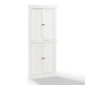 White 2-Piece Wood Stackable Corner Pantry E434640