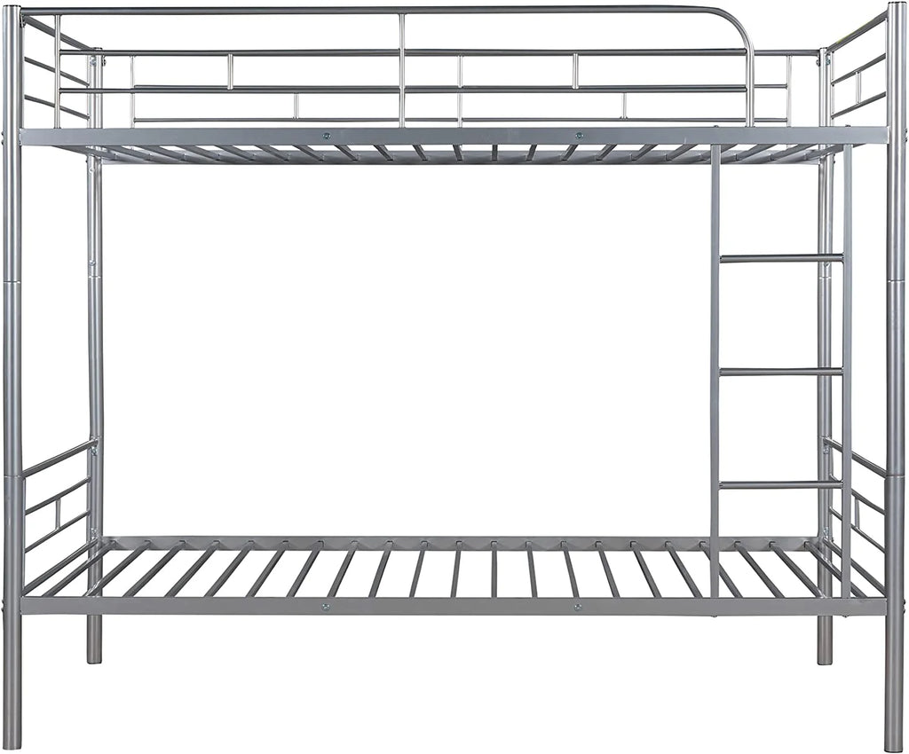 Twin Over Full Metal Bunk Bed with Ladder & Guardrail N896831