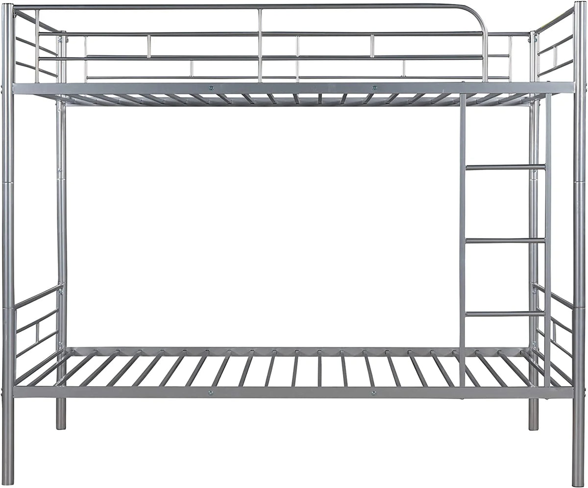 Twin Over Full Metal Bunk Bed with Ladder & Guardrail N896831