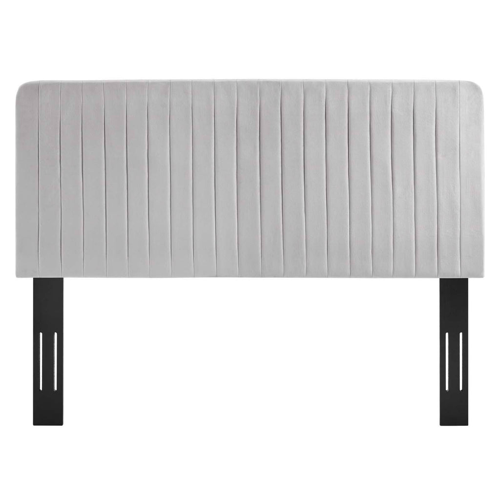 Light Gray Velvet Full/Queen Headboard U904
