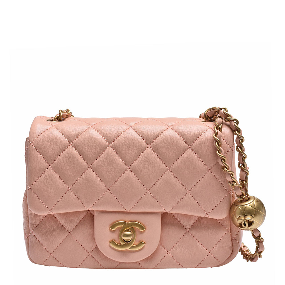 Quilted Lambskin Mini Flap Pink X3156