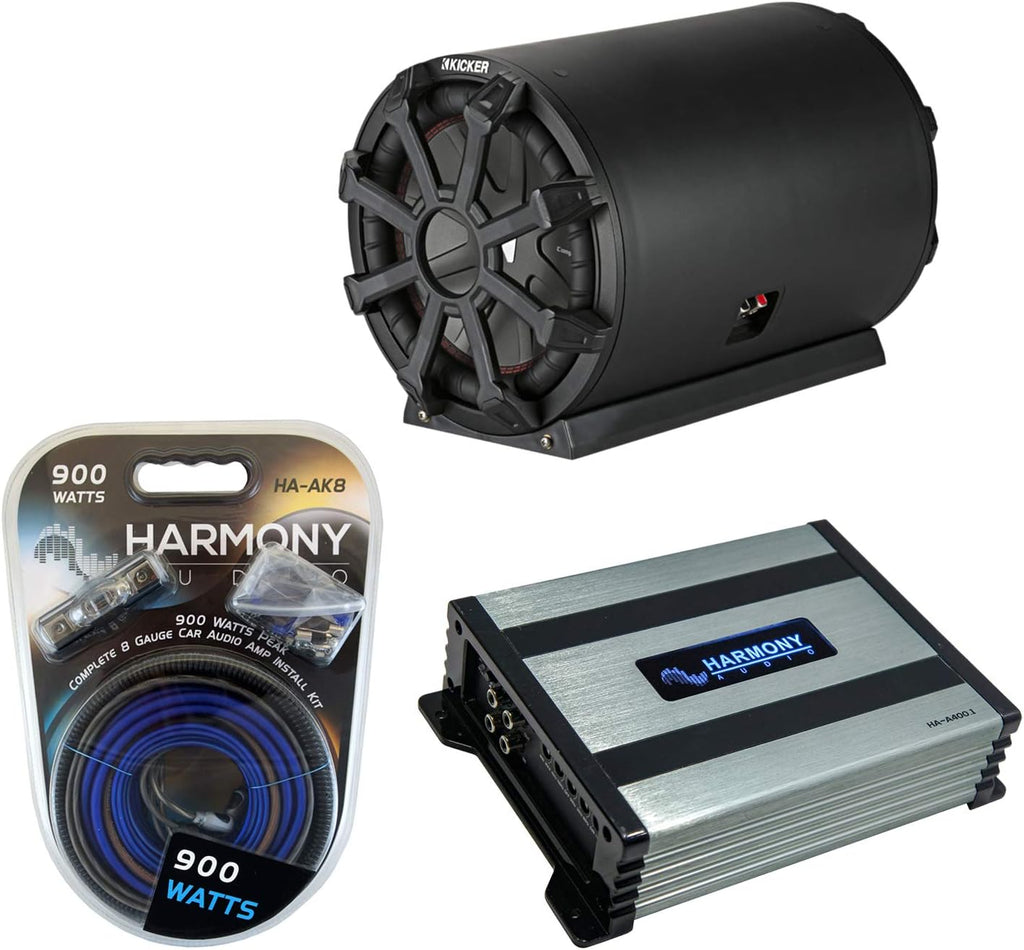 8 Bass Tube Sub Enclosure Subwoofer Box with Amplifier & Amp Kit R595