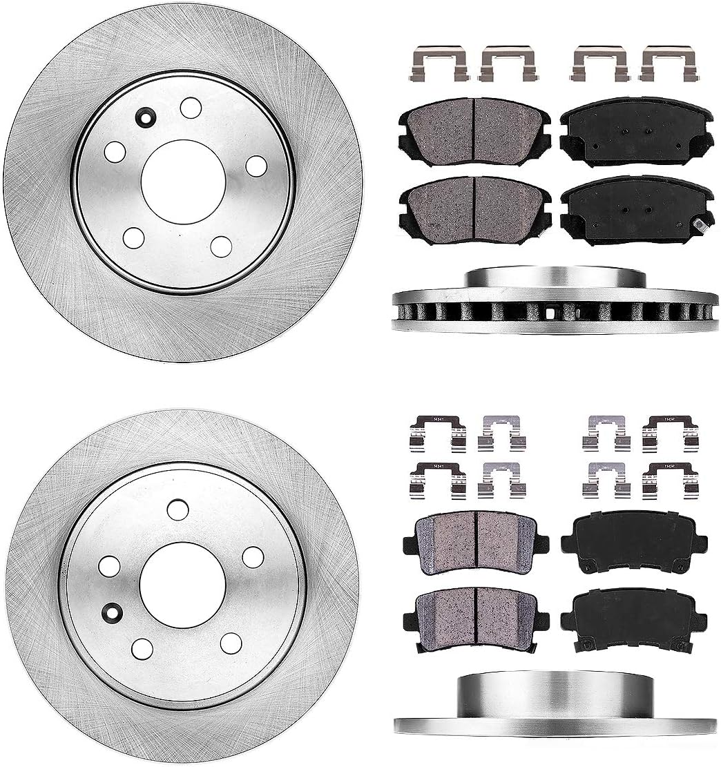 296 mm Front + 292 mm Rear 5 Lug Rotors + Ceramic Pads + Hardware N82069