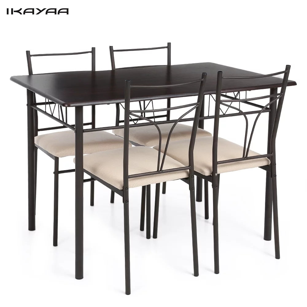 5-Piece Wood & Metal Dining Set J32938