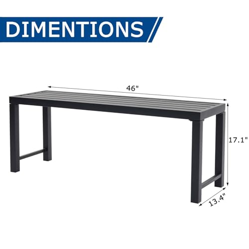 Set of 2 Grey Metal Garden Bench H9301