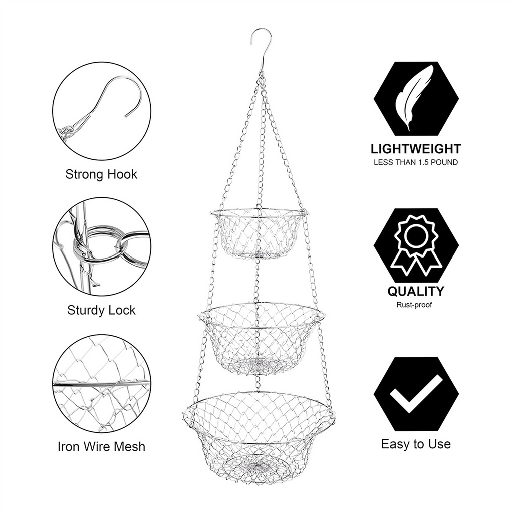 3 Tier Hanging Fruit Basket I28214